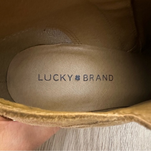 Lucky Brand Yakeena Tan Suede Ankle Wedge Booties size 10 - Picture 6 of 8